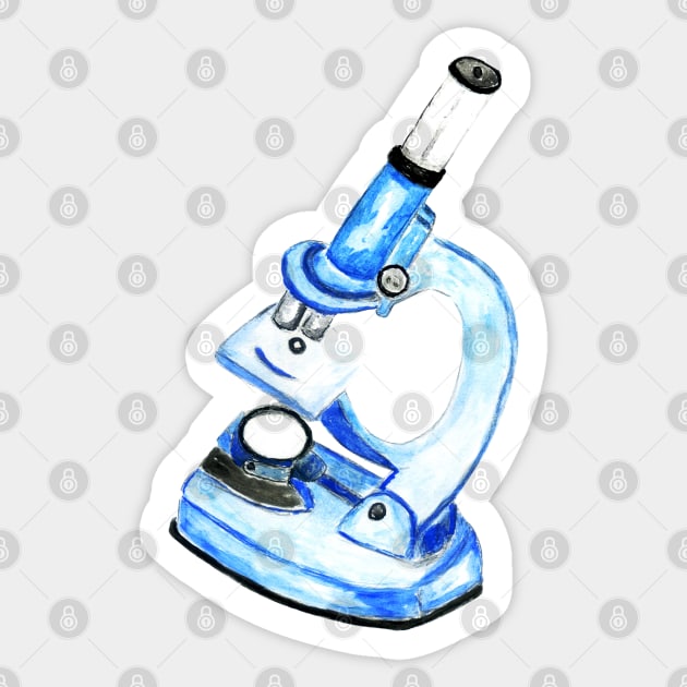 Painted blue microscope Sticker by AnnArtshock